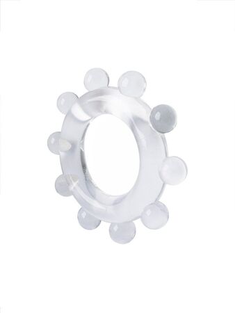 Прозрачное эрекционное кольцо со стимулирующими шариками